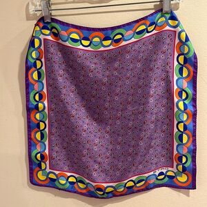 Etro Purple Silk Scarf 16”x16”